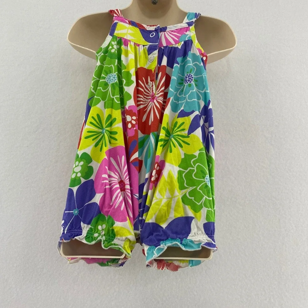Carter's Tropical‎ Floral Romper Colorful Sleeveless Summer Outfit 6 Months
